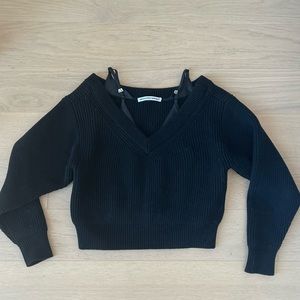 Alexander Wang t v-neck pullover with satin cami